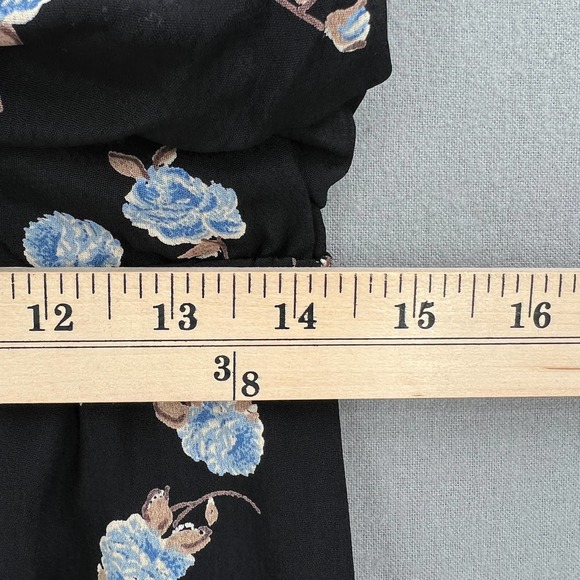 FOR LOVE AND LEMONS Dress Womens Medium Black Strapless Tie Front Floral Print - Picture 13 of 16